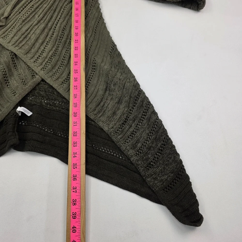 Athleta Womens XS Olive Green Open‎ Knit Cardigan Cotton Cashmere Wool Blend